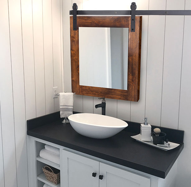 sliding bathroom cabinet mirror